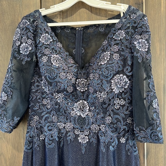 New!!! 3/4 length beaded bodice chiffon dress by Elizabeth K - Picture 2 of 7